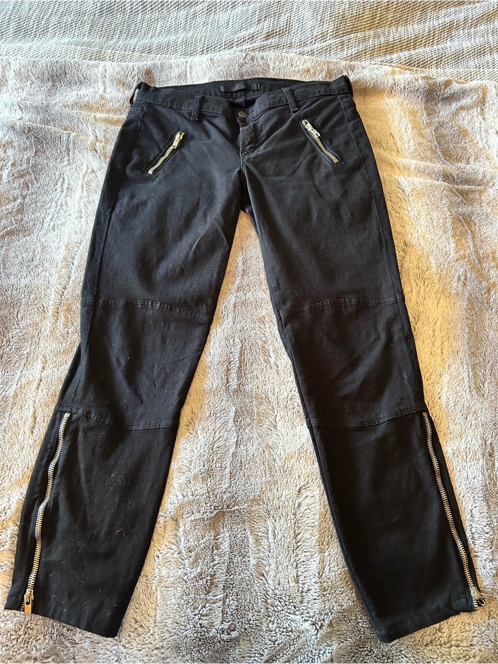 J Brand Black Moto/Zip Detail Pants — Size 27